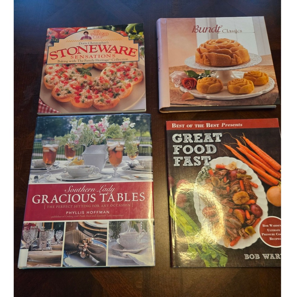 Cookbook Lot 4 Southern Lady Gracious Tables Pampered Chef Great Food Fast Bundt